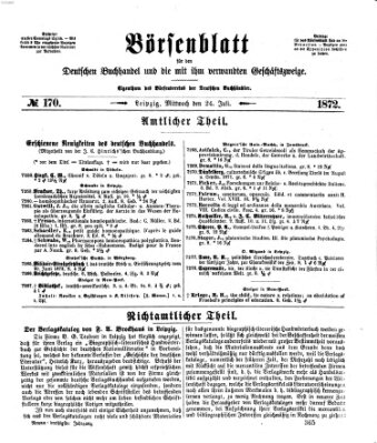 Börsenblatt für den deutschen Buchhandel Mittwoch 24. Juli 1872