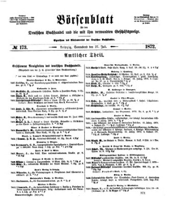 Börsenblatt für den deutschen Buchhandel Samstag 27. Juli 1872