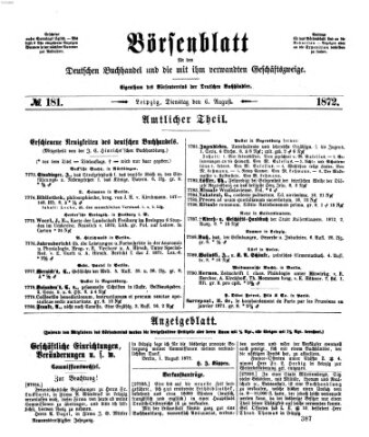 Börsenblatt für den deutschen Buchhandel Dienstag 6. August 1872
