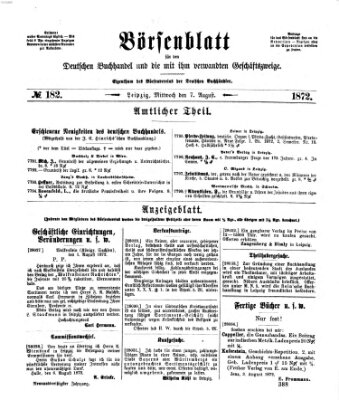 Börsenblatt für den deutschen Buchhandel Mittwoch 7. August 1872