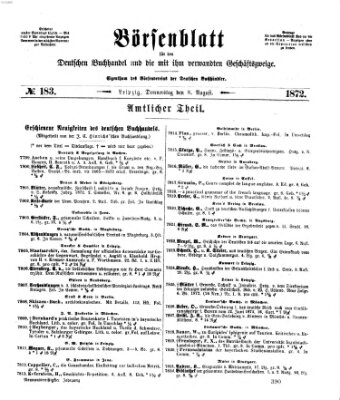 Börsenblatt für den deutschen Buchhandel Donnerstag 8. August 1872