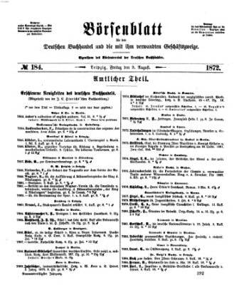 Börsenblatt für den deutschen Buchhandel Freitag 9. August 1872