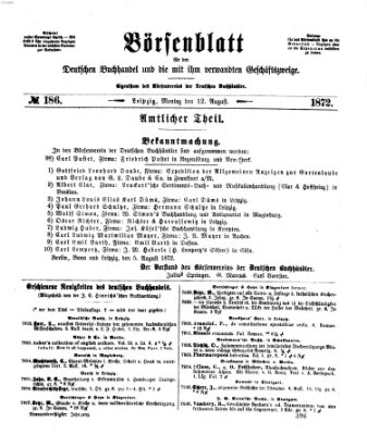 Börsenblatt für den deutschen Buchhandel Montag 12. August 1872