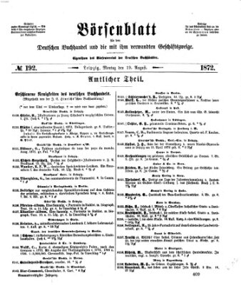 Börsenblatt für den deutschen Buchhandel Montag 19. August 1872