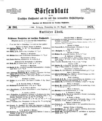 Börsenblatt für den deutschen Buchhandel Donnerstag 29. August 1872