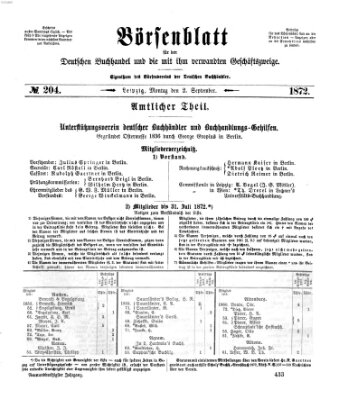 Börsenblatt für den deutschen Buchhandel Montag 2. September 1872