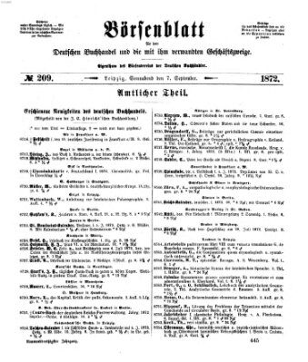 Börsenblatt für den deutschen Buchhandel Samstag 7. September 1872