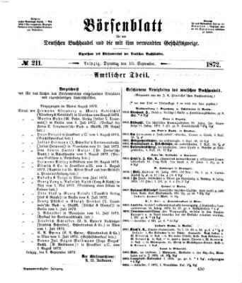 Börsenblatt für den deutschen Buchhandel Dienstag 10. September 1872