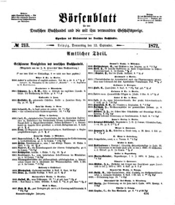 Börsenblatt für den deutschen Buchhandel Donnerstag 12. September 1872