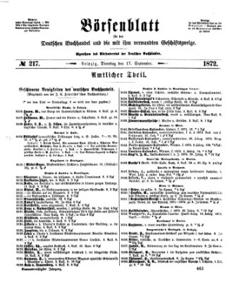 Börsenblatt für den deutschen Buchhandel Dienstag 17. September 1872