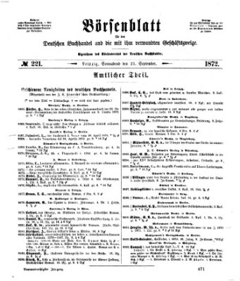 Börsenblatt für den deutschen Buchhandel Samstag 21. September 1872