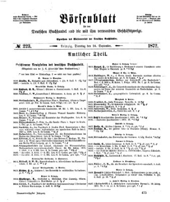 Börsenblatt für den deutschen Buchhandel Dienstag 24. September 1872