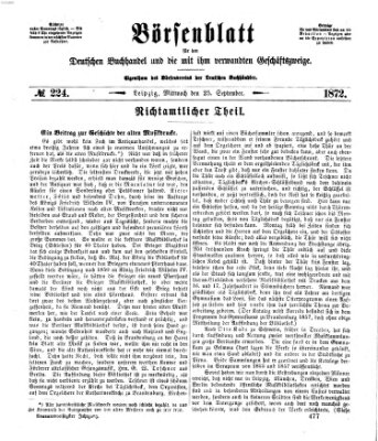 Börsenblatt für den deutschen Buchhandel Mittwoch 25. September 1872