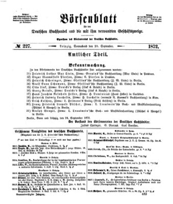 Börsenblatt für den deutschen Buchhandel Samstag 28. September 1872