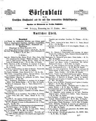 Börsenblatt für den deutschen Buchhandel Donnerstag 17. Oktober 1872