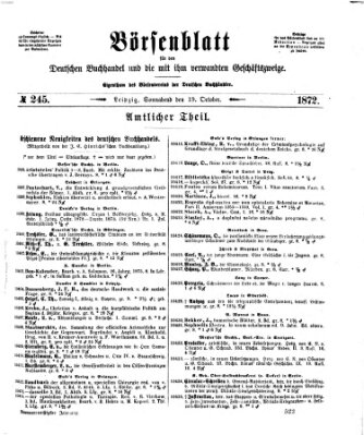 Börsenblatt für den deutschen Buchhandel Samstag 19. Oktober 1872