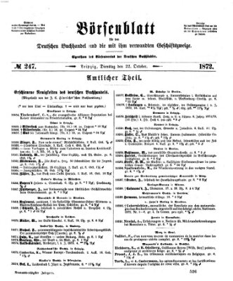 Börsenblatt für den deutschen Buchhandel Dienstag 22. Oktober 1872