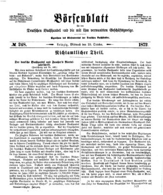 Börsenblatt für den deutschen Buchhandel Mittwoch 23. Oktober 1872