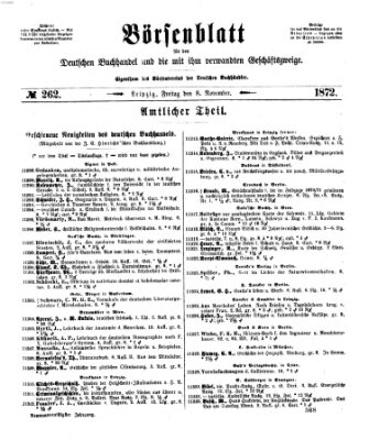 Börsenblatt für den deutschen Buchhandel Freitag 8. November 1872