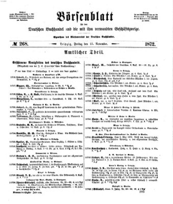 Börsenblatt für den deutschen Buchhandel Freitag 15. November 1872