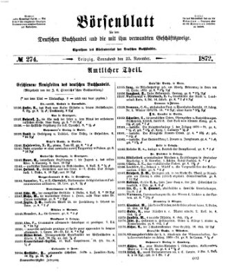 Börsenblatt für den deutschen Buchhandel Samstag 23. November 1872