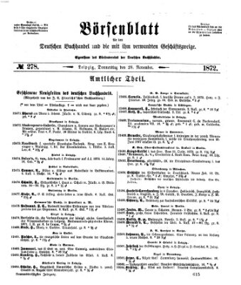 Börsenblatt für den deutschen Buchhandel Donnerstag 28. November 1872