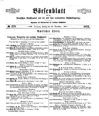 Börsenblatt für den deutschen Buchhandel Freitag 29. November 1872