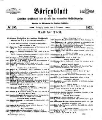 Börsenblatt für den deutschen Buchhandel Freitag 6. Dezember 1872