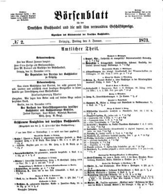 Börsenblatt für den deutschen Buchhandel Freitag 3. Januar 1873