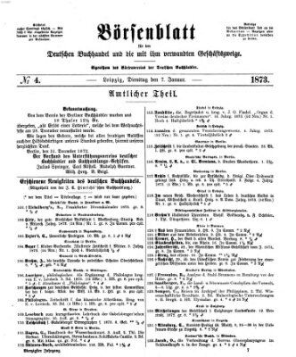 Börsenblatt für den deutschen Buchhandel Dienstag 7. Januar 1873