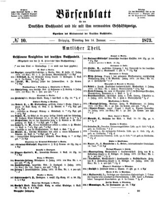 Börsenblatt für den deutschen Buchhandel Dienstag 14. Januar 1873