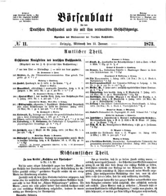 Börsenblatt für den deutschen Buchhandel Mittwoch 15. Januar 1873