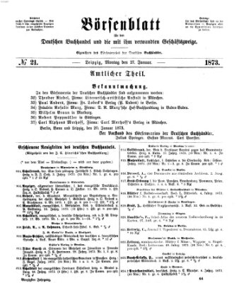 Börsenblatt für den deutschen Buchhandel Montag 27. Januar 1873