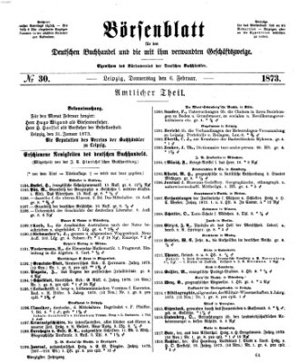 Börsenblatt für den deutschen Buchhandel Donnerstag 6. Februar 1873