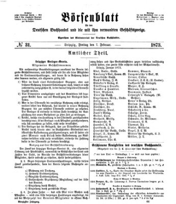 Börsenblatt für den deutschen Buchhandel Freitag 7. Februar 1873