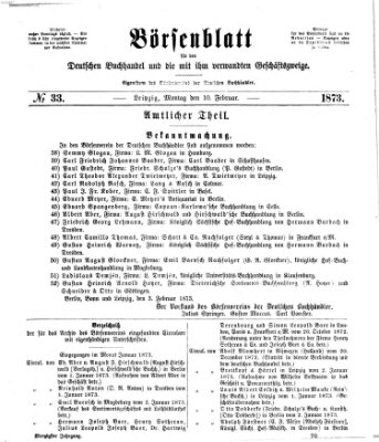 Börsenblatt für den deutschen Buchhandel Montag 10. Februar 1873