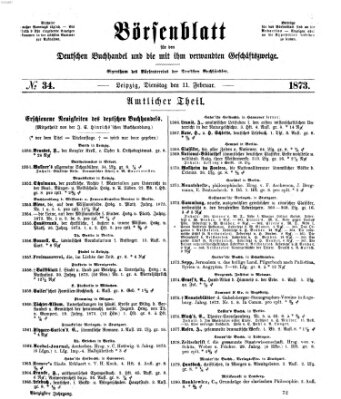 Börsenblatt für den deutschen Buchhandel Dienstag 11. Februar 1873
