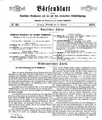 Börsenblatt für den deutschen Buchhandel Mittwoch 12. Februar 1873