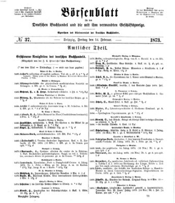 Börsenblatt für den deutschen Buchhandel Freitag 14. Februar 1873