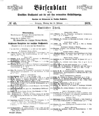 Börsenblatt für den deutschen Buchhandel Montag 24. Februar 1873