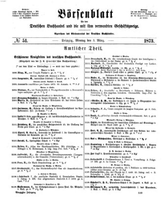 Börsenblatt für den deutschen Buchhandel Montag 3. März 1873