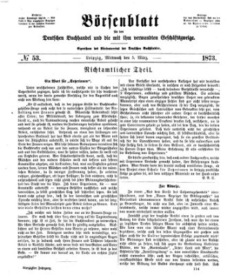 Börsenblatt für den deutschen Buchhandel Mittwoch 5. März 1873