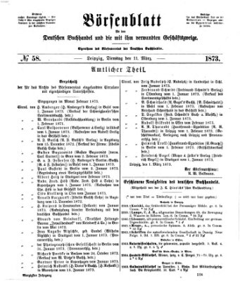Börsenblatt für den deutschen Buchhandel Dienstag 11. März 1873