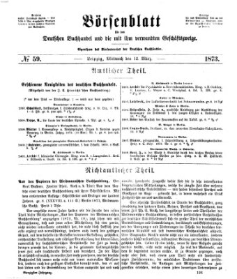 Börsenblatt für den deutschen Buchhandel Mittwoch 12. März 1873