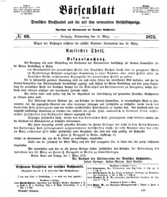 Börsenblatt für den deutschen Buchhandel Donnerstag 13. März 1873