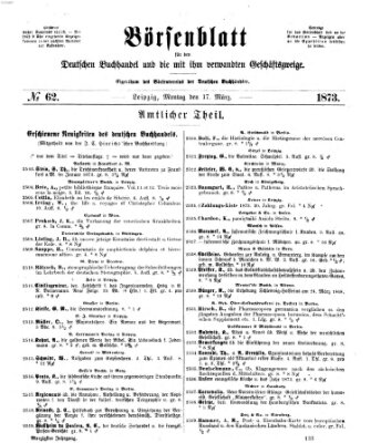 Börsenblatt für den deutschen Buchhandel Montag 17. März 1873