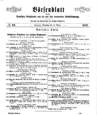 Börsenblatt für den deutschen Buchhandel Dienstag 18. März 1873