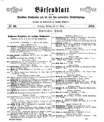 Börsenblatt für den deutschen Buchhandel Freitag 21. März 1873