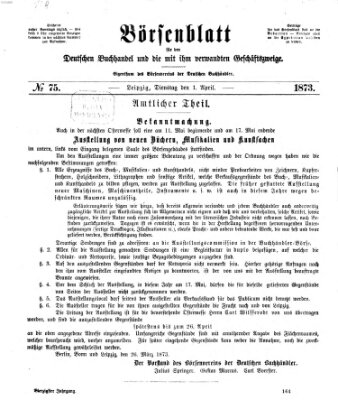 Börsenblatt für den deutschen Buchhandel Dienstag 1. April 1873