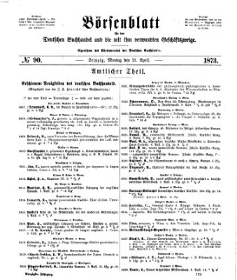 Börsenblatt für den deutschen Buchhandel Montag 21. April 1873